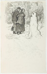 Entwurf zur Illustration zu Der Schneemann von Lorenz Frølich