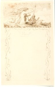 Vignette mit harfenspielender Meerjungfrau; darunter Ornamentrahmung von Lorenz Frølich