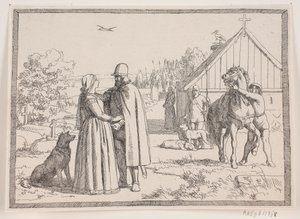 Illustration zu Adam Oehlenschlägers Gedicht "Die zwei Kirchtürme" von Lorenz Frølich