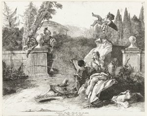 Rinaldo und Armida von Ubaldo und Carlo beobachtet von Lorenzo Baldissera Tiepolo