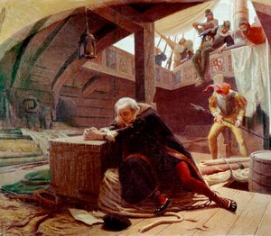 Christoph Kolumbus im Jahr 1500 während seiner Rückkehr nach Spanien