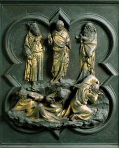 Nordtor (genannt das Kreuztor, im Norden), äußeres Detail: Die Verklärung von Lorenzo Ghiberti