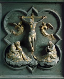 Nordtor (genannt Kreuztor, im Norden), Außendetail: Die Kreuzigung. Bronzeskulptur von Lorenzo Ghiberti