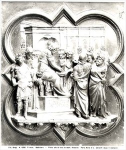 Pontius Pilatus wäscht seine Hände, Relief von den Türen des Baptisteriums, ca. 1403 von Lorenzo Ghiberti