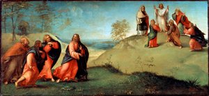 Christus führt die Apostel zum Berg Tabor, 1512 von Lorenzo Lotto