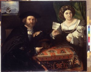 Familienporträt. Gemälde von Lorenzo Lotto (1480-1556), um 1523. Öl auf Leinwand. Venezianische Kunst der Renaissance. Eremitage, Sankt Petersburg von Lorenzo Lotto