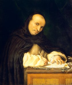 Porträt eines Dominikanermönchs oder Porträt des Wächtermönchs des San Zanipolo-Klosters von Lorenzo Lotto