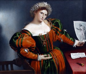 Porträt einer Frau inspiriert von Lucretia von Lorenzo Lotto von Lorenzo Lotto