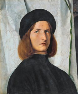 Porträt eines jungen Mannes mit Lampe, 1508 von Lorenzo Lotto