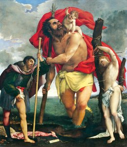 St. Christophorus zwischen den Heiligen Rochus und Sebastian
