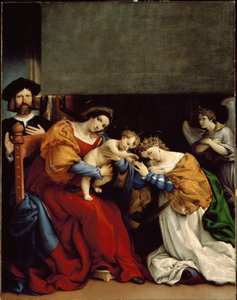 Die mystische Hochzeit der hl. Katharina von Lorenzo Lotto