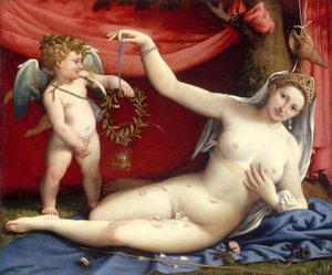 Venus und Amor von Lorenzo Lotto