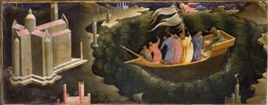 Darstellung von St. Nikolaus, der den Sturm beruhigt