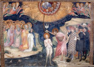 Johannes der Täufer tauft Jesus, mit einer Darstellung der Heiligen Dreifaltigkeit (Fresko)