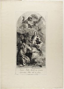 Die heilige Anna und der heilige Joachim bieten die Jungfrau Maria als Kind dem ewigen Vater an von Lorenzo Tiepolo