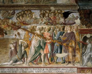 Offenbarung: Die Verdammten werden von einem umgebenden Glanz durchbohrt, 1446-1449 von Lorenzo di Pietro Vecchietta
