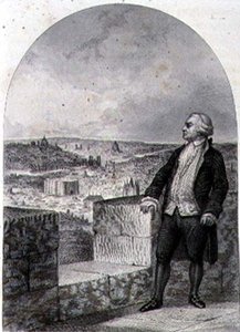 Honore Gabriel Riqueti, Graf von Mirabeau (1749-91) auf den Wällen von Paris, graviert von Philibert Langlois von Louis (after) Marckl