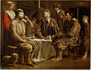 Eine Mahlzeit der Bauern von Louis (attr. to) Le Nain
