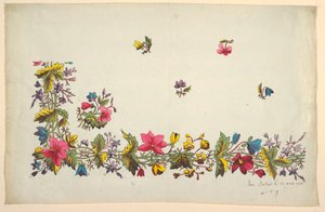 Blumendesign für bedruckten Stoff von Louis Albert DuBois
