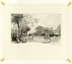 Die Avenue des Champs-Élysées, Platte achtzehn aus Le Long de la Seine et des Boulevards von Louis Auguste Lepère