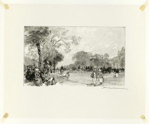 Die Avenue des Champs-Élysées, Tafel achtzehn aus Le Long de la Seine et des Boulevards von Louis Auguste Lepère