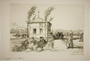 Taverne auf dem Weg nach Billancourt von Louis Auguste Lepère