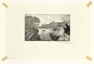 Der Louvre, gesehen von der Pont-Neuf, Platte dreizehn aus Le Long de la Seine et des Boulevards