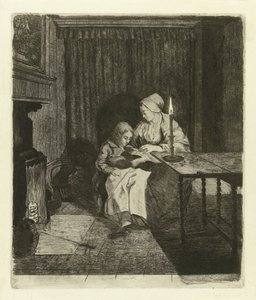 Mutter unterrichtet ihren Sohn von Louis Bernard Coclers