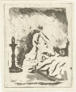 Studienblatt mit Kerzenhalter von Louis Bernard Coclers