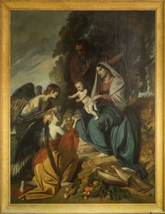 Engel füttern die Heilige Familie von Louis Boulanger