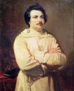 Honore de Balzac in seiner Mönchskutte, 1829 von Louis Boulanger