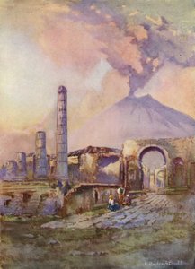 Pompeji, Vesuv in der Ferne