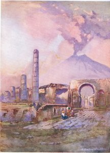 Pompeji: Vesuv in der Ferne, aus Hutchinsons Picturesque Europe, veröffentlicht von Hutchinson & Son, ca. 1930