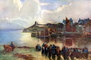 Tenby Castle und Hafen, Pembrokeshire, Wales, 1924-1926