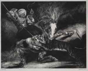 Ein Angriff durch einen Tiger von Louis Candide Boulanger