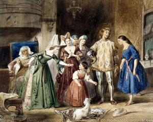 Esmeralda bei Madame de Gondelaurier. Der Glöckner von Notre-Dame von Victor Hugo, 1831 von Louis Candide Boulanger