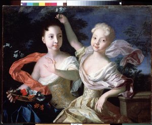Porträt der Großherzoginnen Anna Petrovna und Elisabeth Petrovna