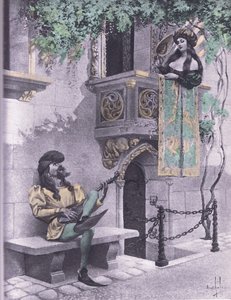 Der törichte Liebhaber, Illustration aus Decameron von Boccaccio, veröffentlicht von Navarre Society 1930er Jahre (Lithographie) von Louis Chalon