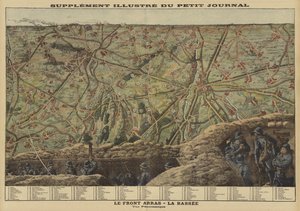 Panoramablick auf den Sektor der Westfront zwischen Arras und La Bassée, Frankreich, Erster Weltkrieg von Louis Charles (after) Bombled