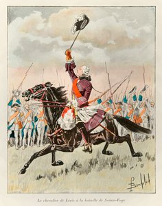 Der Chevalier de Levis (Francois Gaston de Levis 1719 - 1787) in der Schlacht von Sainte Foy im Jahr 1760 gegen die Engländer; Eugene Guenins Geschichte von Neufrankreich - 1900 - Sammlung, Teil