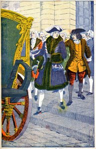 Damiens wartet auf das Leben von Ludwig XV. von Louis Charles Bombled