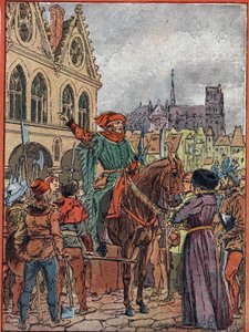 Etienne Marcel, Prévôt der Kaufleute (1315-1358), erwirbt das Maison des Pillars auf dem Place de Grève im Juli 1357