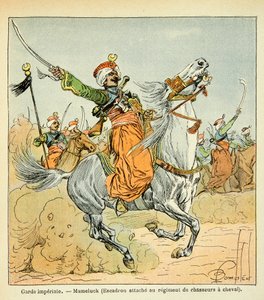 Illustration von Louis Bombled aus dem Buch „Das Memorial von Saint Helene“ von Graf Emmanuel de Las Cases: Mamluk der kaiserlichen Garde