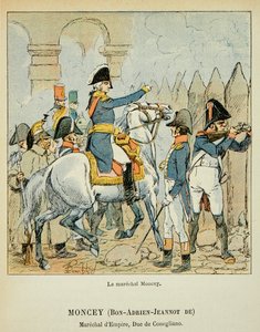 Illustration von Louis Bombled aus dem Buch „Das Memorial von Saint Helene“ von Graf Emmanuel de Las Cases: Marschall Bon Adrien Jeannot de Moncey, Herzog von Conegliano, Private Sammlung von Louis Charles Bombled
