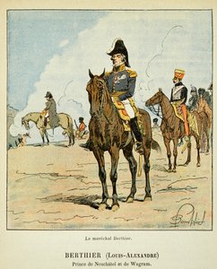 Illustration aus dem Buch „The Memorial of Saint Helene“ von Graf Emmanuel de Las Cases: Reiterporträt des Marschalls Louis Alexandre Berthier, Prinz von Neufchatel und Wagram