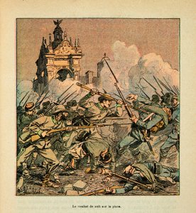 Die Armee der Loire von Eugene Sergent, genannt Grenest, illustriert von Louis Bombled (Französisch-Deutscher Krieg; Feldzug von 1870-1871): Schlacht von Chateaudun am 18. Oktober von Louis Charles Bombled