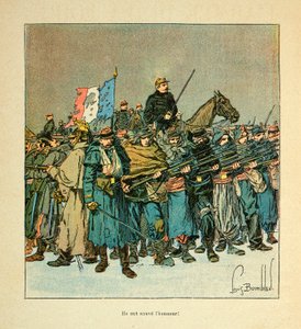 Die Armee der Loire von Eugene Sergent, genannt Grenest, illustriert von Louis Bombled (1862-1927) (Deutsch-Französischer Krieg; Feldzug von 1870-1871): Allegorie für die Armee der Loire „Sie haben die Ehre gerettet“, Privatbesitz