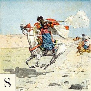 Buchstabe S: Spahis, „Ich werde Soldat sein“ - Militäralphabet von Louis Charles Bombled