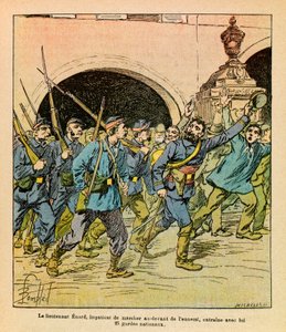 Die Ost-Armee von Eugene Sergeant, illustriert von Louis Bombled: Leutnant Enard führt die Nationalgarde von Epinal