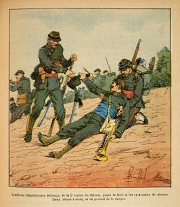 Die östliche Armee von Eugene Sergeant, bekannt als Grenest, illustriert von Louis Bombled (1862-1927) (Deutsch-Französischer Krieg; Feldzug von 1870-1871): Schlacht von Nuits Saint Georges